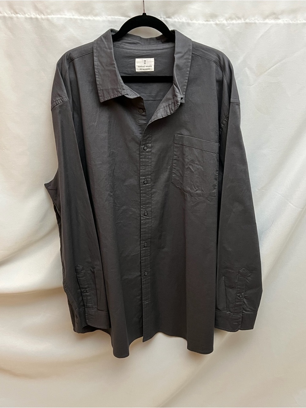 Mutual Weave Gray Button Front Long Sleeve Shirt Men’s 3XL Tall Casual